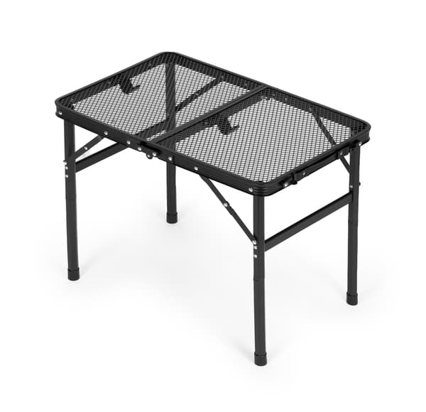 Hopfällbart campingbord 60x40 cm, aluminium, svart