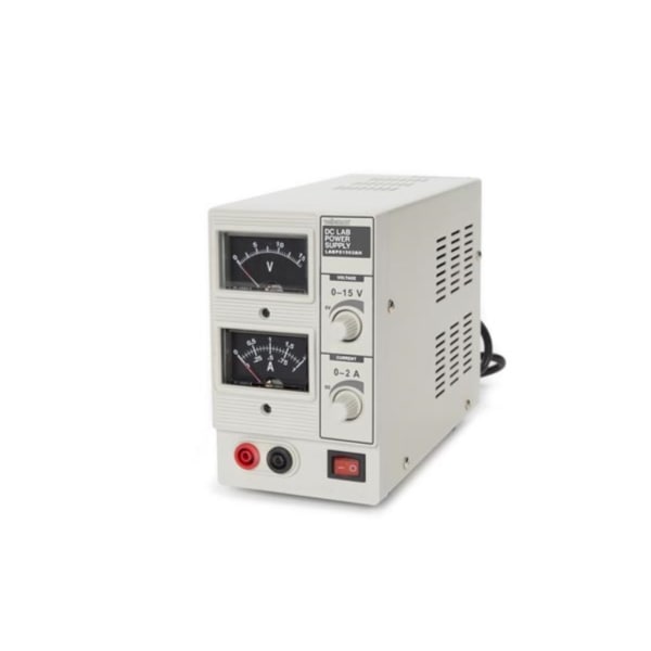 DC-reglerad labbströmförsörjning 0-15 Vdc / 0-2 A analog
