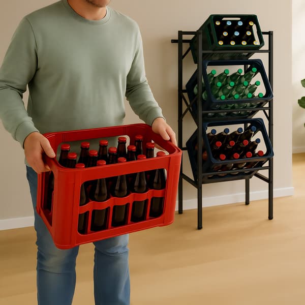 Musta teräs juomakori 3 laatikolle