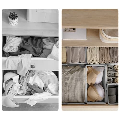 Underklädeslåda, set med 6 non-woven behållare