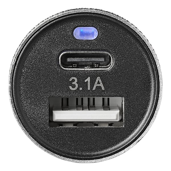 2-vägs USB-laddare typ A + C 12V/24V 3100mA