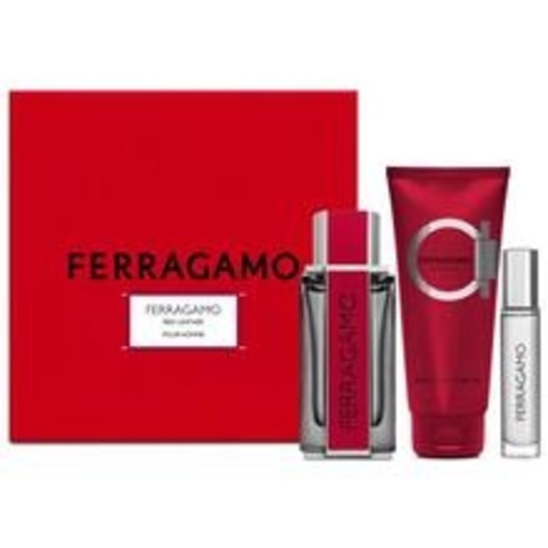 Salvatore Ferragamo - Ferragamo Red Leather Gift set EDP 100 ml, shampoo and shower gel 100 ml and miniature EDP 10 ml 100ml
