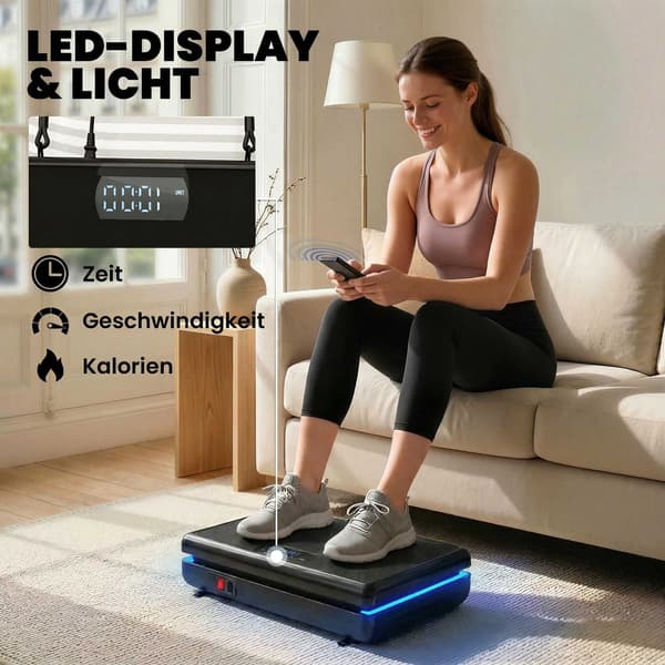 Vibrationsplade med 120 niveauer, modstandsbånd, LED-display