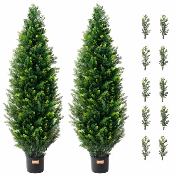 Konstgjorda cederträd, 2-pack, 112 cm, UV-resistenta