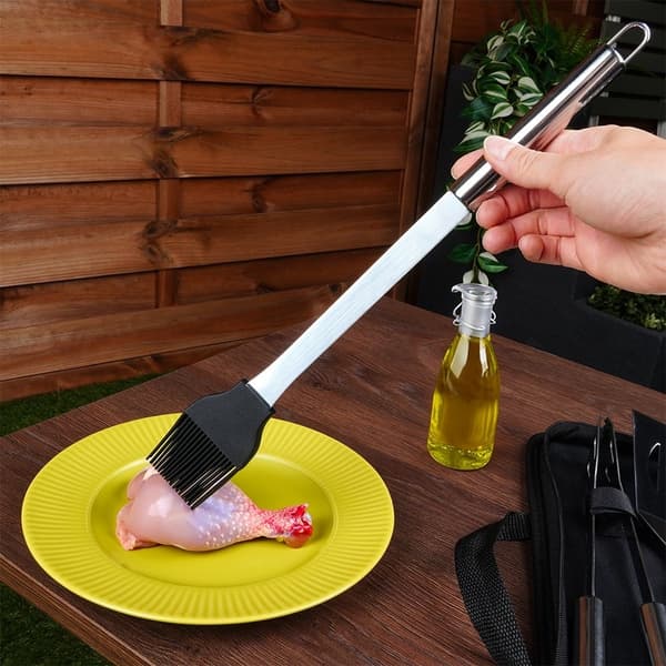 10 essentielle grillværktøjer i pose, rustfrit stål