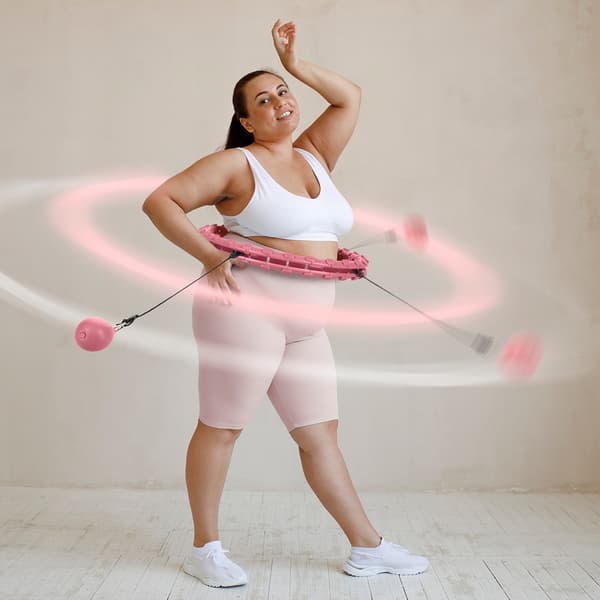 Plus Size Weighted Hula Hoop, ljusrosa