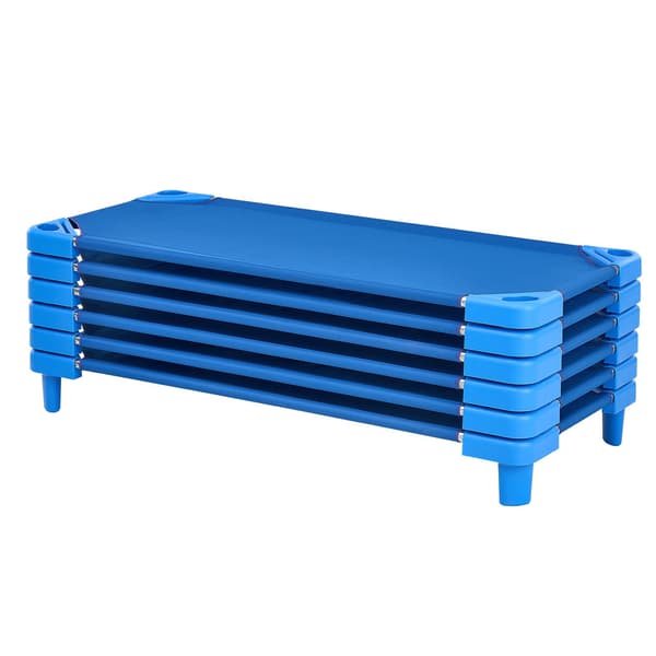 Barnsängar 6-pack, stapelbara, 52 x 23 tum, blå
