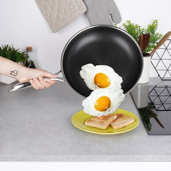 Non-stick stekpanna i rostfritt stål, diskmaskinssäker