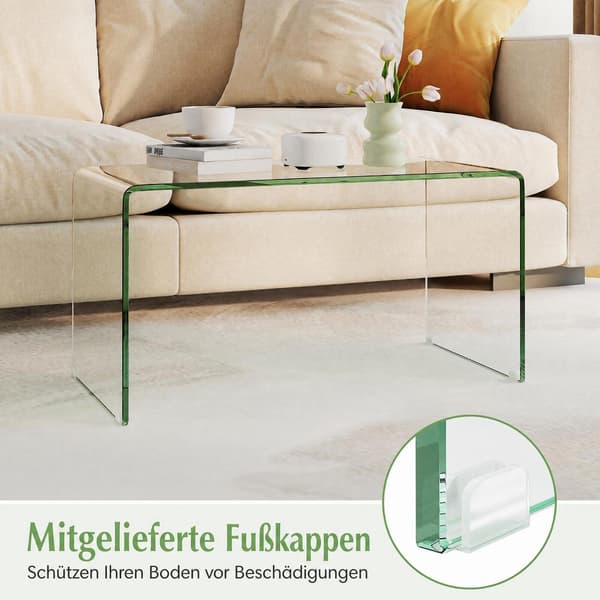 U-format soffbord i härdat glas – 81,5 x 42 x 40 cm