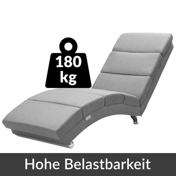 Chaiselong, grå, ergonomisk, 180 kg kapacitet