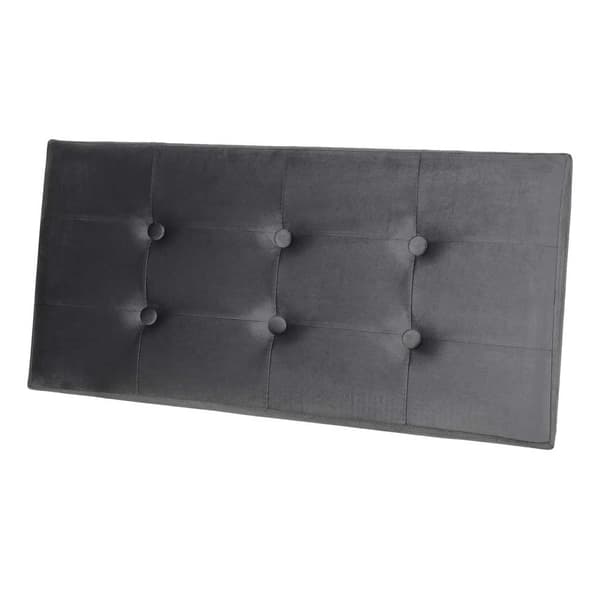 Fløjlsbænk med opbevaring, foldbar, 76x38x38cm, grå