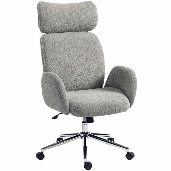 Ergonomisk kontorstol, justerbar nakkestøtte, vipbar, mørkegrå