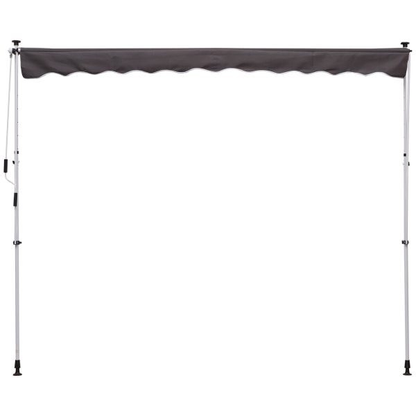 Markisklämma Markis Vikarm Markis Solskydd Vikarm Handvev Balkong Aluminium Grå 300 X 150Cm