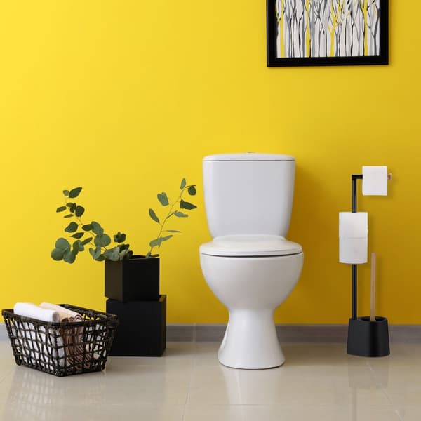 Toiletstol i bambus og rustfrit stål