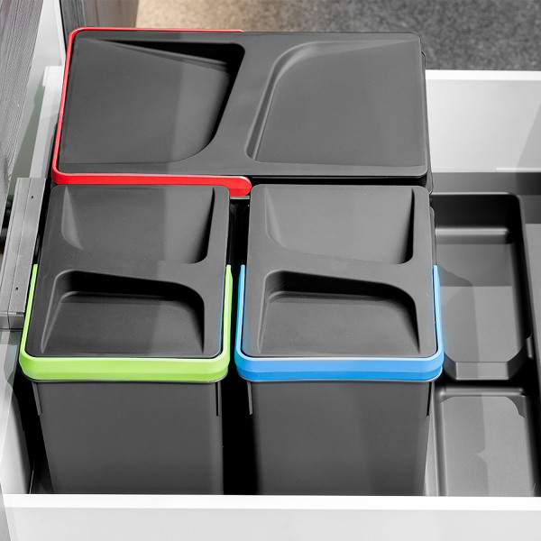 Emuca Kit med återvinningskärl för kökslådor Återvinning med bas