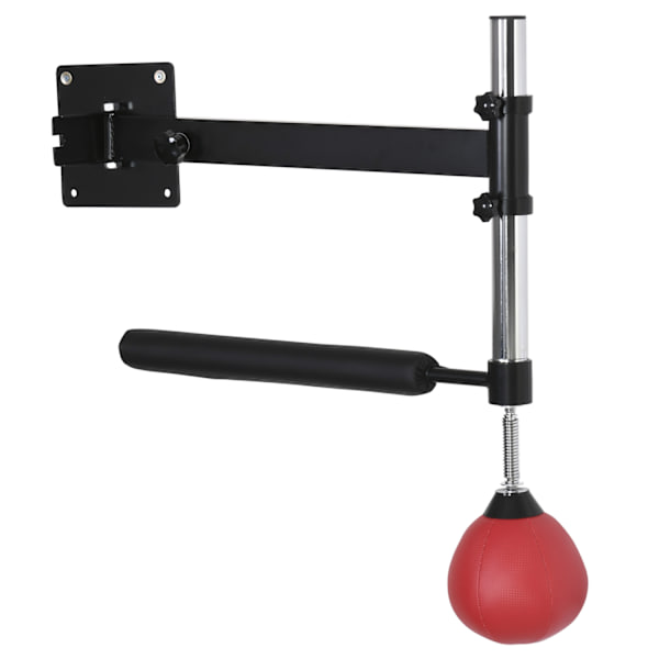 Bokseramme Spinning Bar Boksning Vægmontering Foldbar med Reflex Bar Højdejusterbar 360° sving til voksne, rød