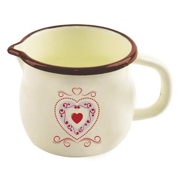 Traditionell stålemaljerad mugg, 12 cm diameter
