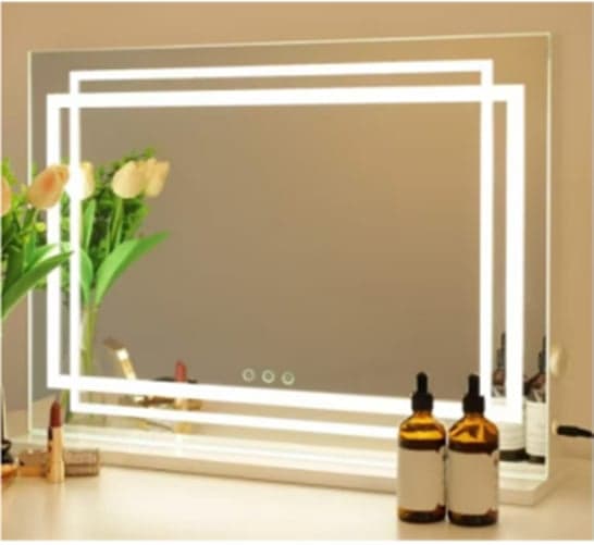 LED-sminkspegel, dimbar i 3 färger, touch, 58 cm