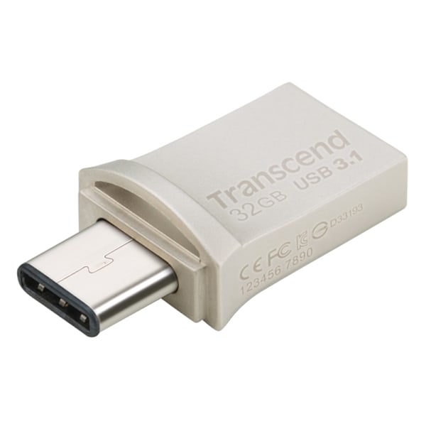 USB-hukommelse (USB3+Type-C) 32GB Sort, Sølv
