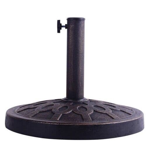 Rund parasolfod i bronze, passer til 38 mm/48 mm stænger
