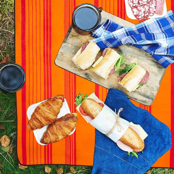 Picnictæppe 200 x 200 cm stribet