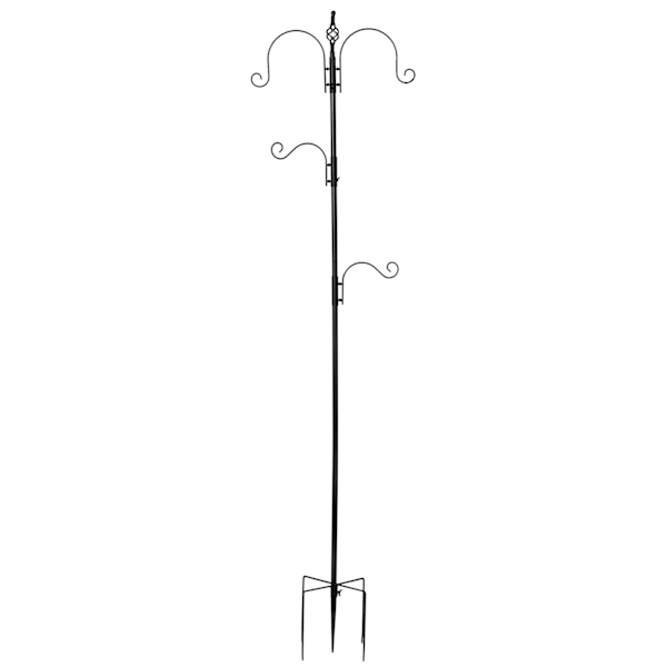 Lintujen ruokintapiste koristeellinen lintujen ruokintapiste luonnonvaraisille linnuille 4 koukulla 54,5 x 54,5 x 208 cm musta Aosom