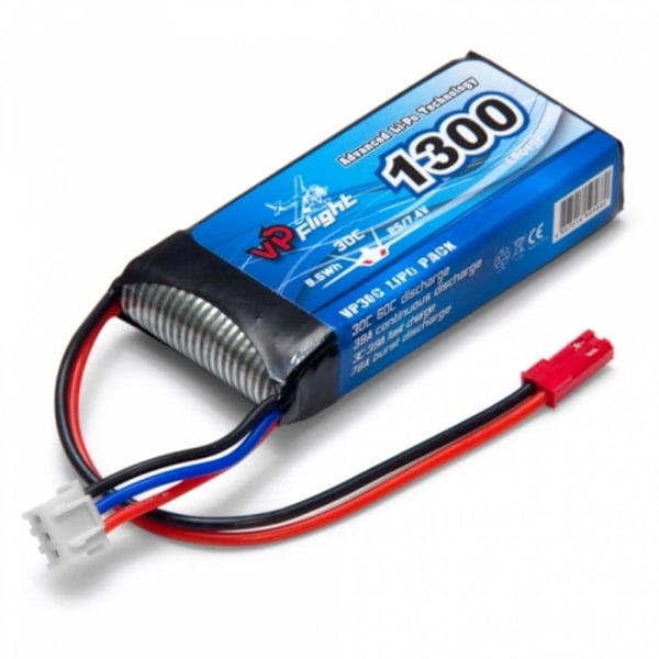 Li-Po 2S 7,4V 30C 1.300 mAh, JST-RCY (BEC)-stik Vapex