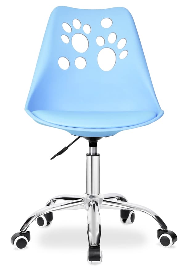 Blå snurrstol för barn, ergonomisk, justerbar