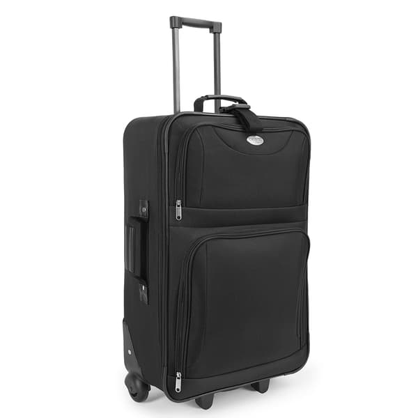 Bagagesæt med bløde sider, 5 dele, sort, polyester