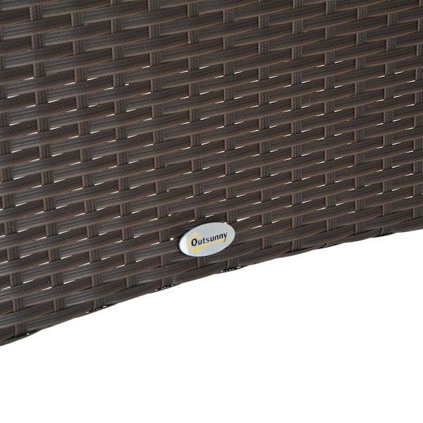 Aurinkoinen Ruokapöytä Puutarhapöytä Lasipöytä Polyrottinki + Turvalasi Ruskea + Musta 150X85X74Cm