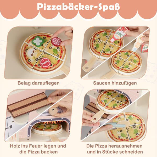 Børnepizza-madvognslegesæt med magnetisk bræt