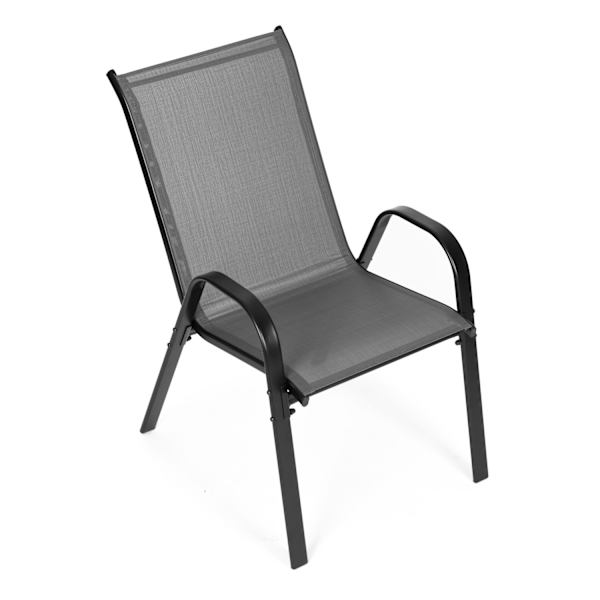 Set med trädgårdsstolar för terrassen, balkong, grå
