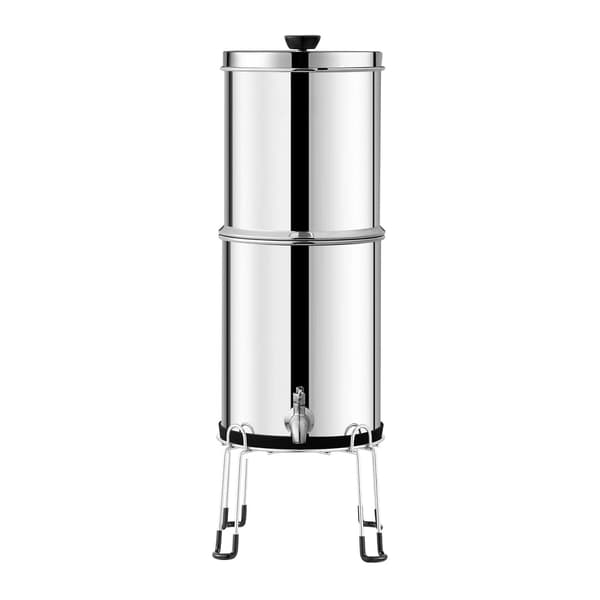 Tyngdekraftsvandfilter, 8,5 l, rustfrit stål, 2 filtre