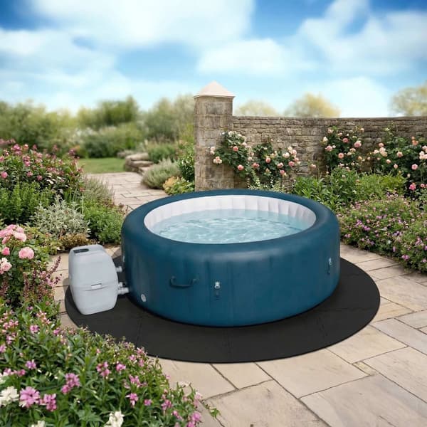 Rund EVA-skummåtte til pool, 2 m diameter, sort