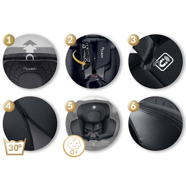Nukido Aero Line Autostol Sort 0-36kg ISOFIX