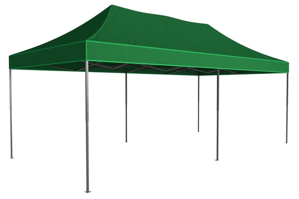 Pop-Up-liikepaviljonki 3x6m, vihreä, vedenpitävä katto