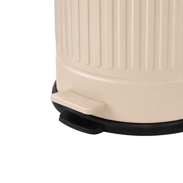 12L beige retro pedalbin med mjukstängande lock