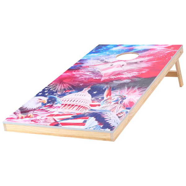 Cornhole-set 12x60 cm massiva träbrädor, 8 säckar och bärväska