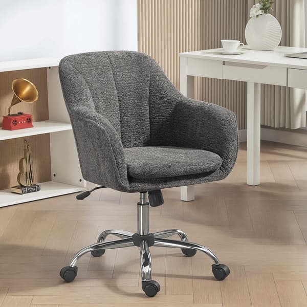 Ergonomisk grå kontorsstol med vrid- och gungfunktion