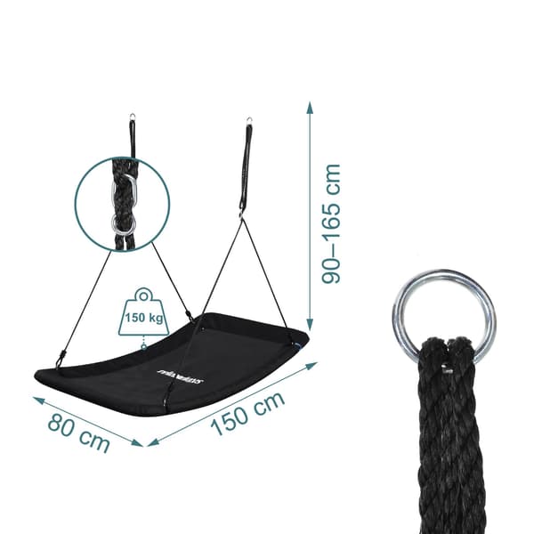 Böjd gunga, 150 kg kapacitet, justerbar höjd