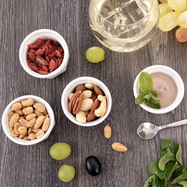 Keramiska snackskålar, set, 40 ml, 4 delar, vit