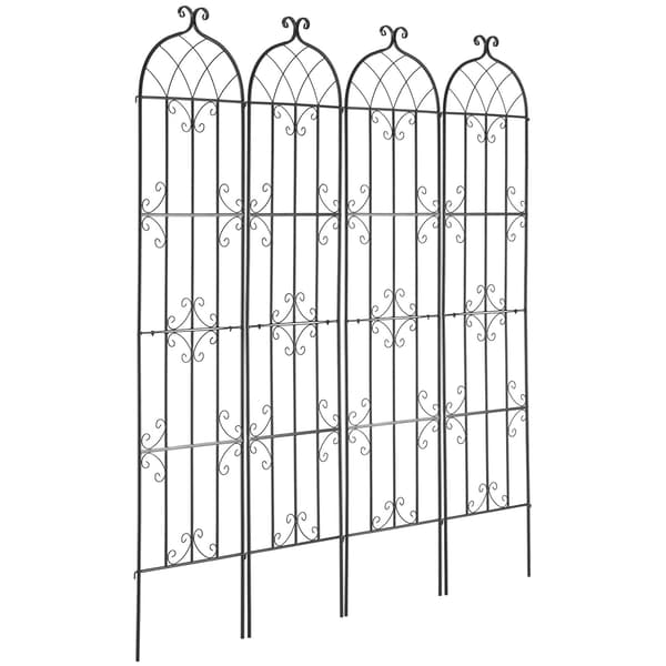 Trädgårdsspaljer för klätterväxter, metall, 4-pack 87 x 20 tum