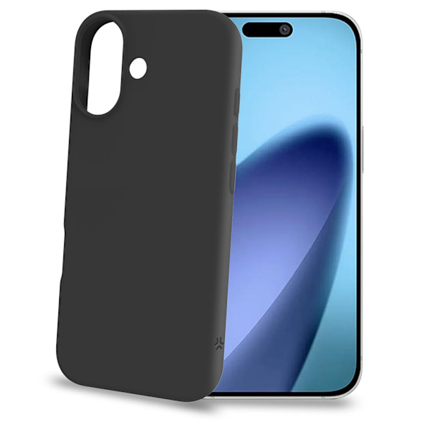 iPhone 17 blødt gummicover, sort, ridsefast