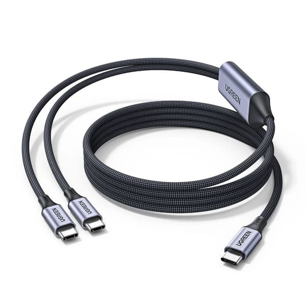 Ugreen 2-i-1 USB-C til USB-C kabel 140W, 2M