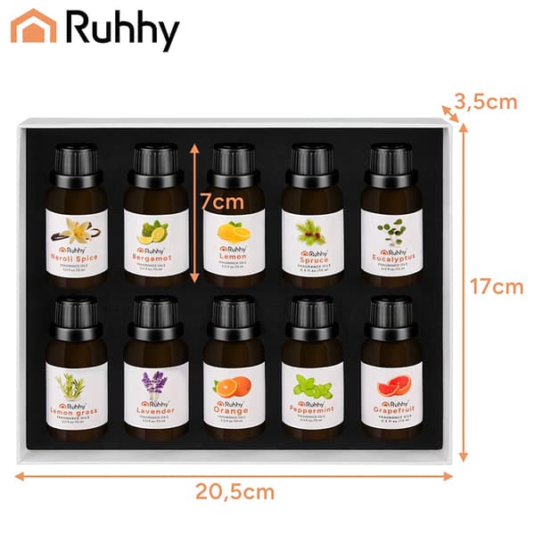 Eterisk olja - set med 10 st. 15 ml Ruhhy 21938