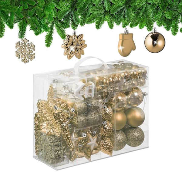Julepyntsæt, 100 stykker, 10 designs