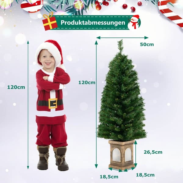 120 cm förbelyst konstgjord julgran med timer