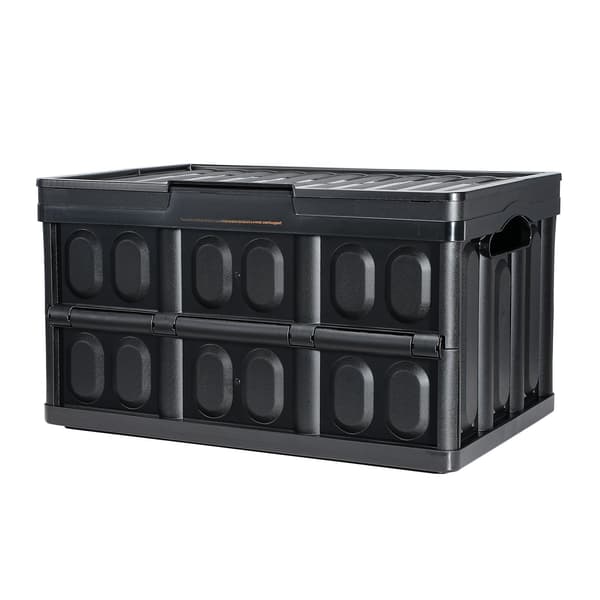 Hopfällbara förvaringsbehållare med lock, 45 l, 3-pack, stapelbara