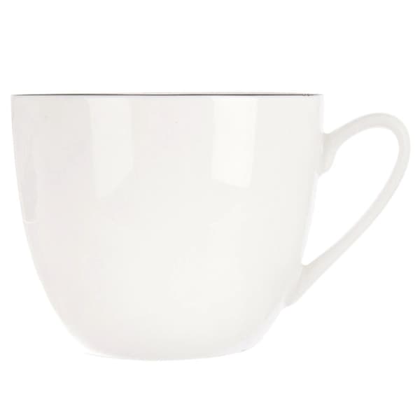 Kaffe-/tekopp i porslin, vit, 200 ml, svart kant