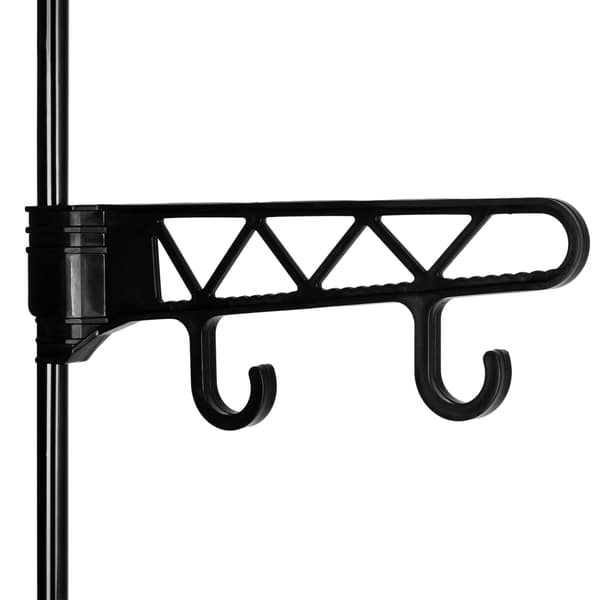Garderobe med 8 hylder, sort, stålramme